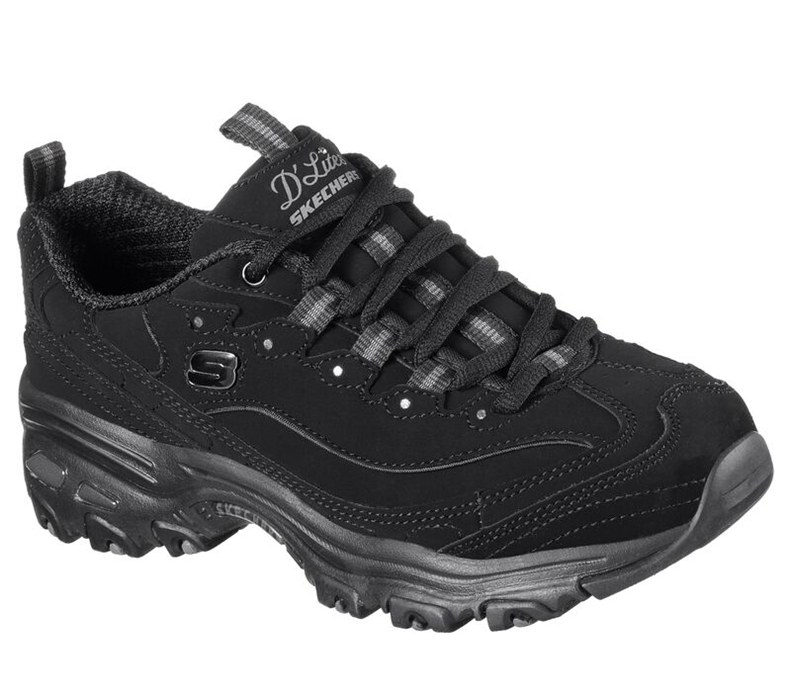 Skechers Dam Svarta Sneakers - D'lites - Play On - Sverige (TASIF-0628)